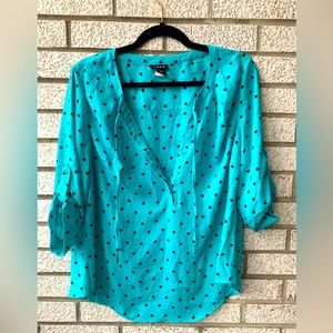 Torrid Turquoise Heart Blouse